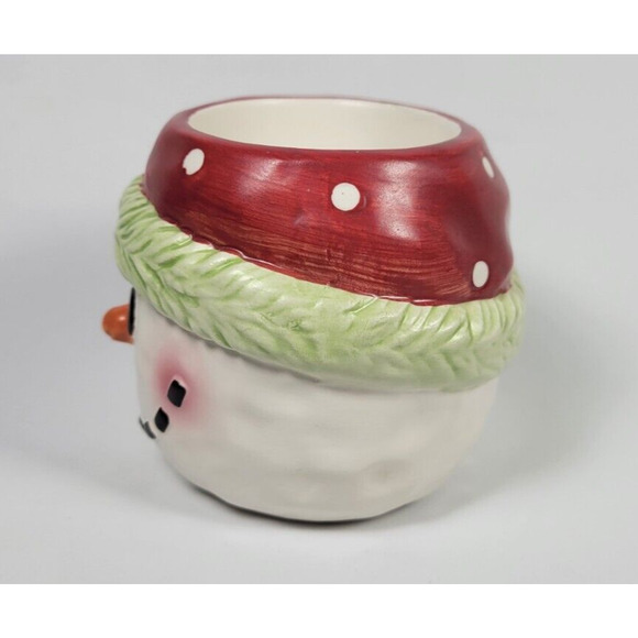 Yankee Candle Christmas Snowman Tea Light Candle Holder Ceramic Holiday Decor - Picture 4 of 6